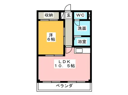 コンフォート(1LDK/3階)の間取り写真