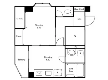 T・H・S・Yビル(1DK/2階)の間取り写真
