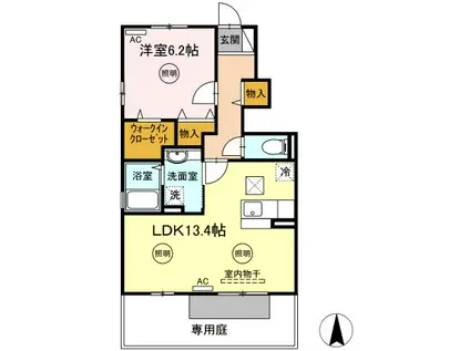 花水木A(2LDK/2階)の間取り写真