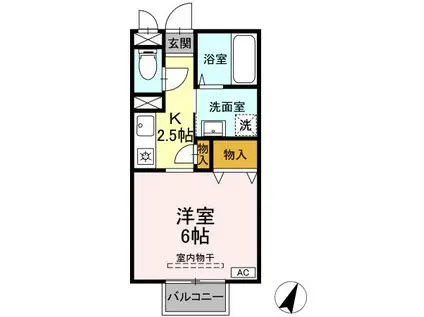 クレスト光が丘(1K/1階)の間取り写真