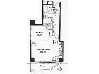 フリーディオ西麻布(1LDK/3階)の間取り写真