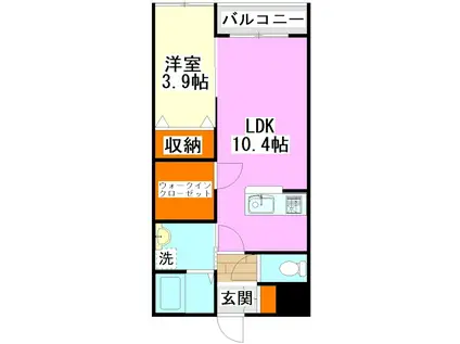 ARCBLISS飯塚(1SLDK/2階)の間取り写真