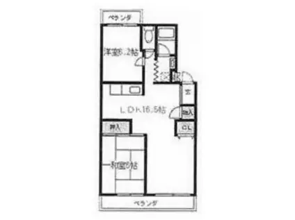 エクセルコート(2LDK/3階)の間取り写真