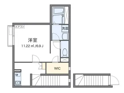 まほろば21(1K/2階)の間取り写真