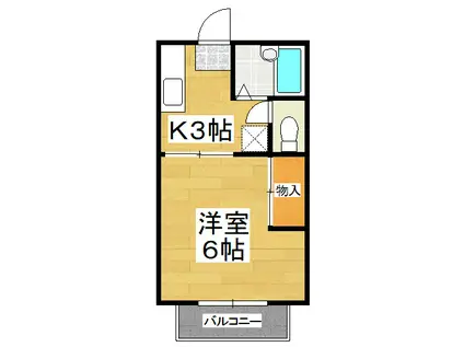 サンシャイン東岡山II(1K/1階)の間取り写真