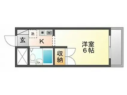 シャルム今(1K/3階)の間取り写真