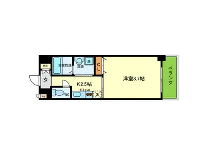 グリーンミモザ小林(1K/3階)の間取り写真