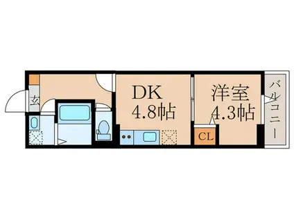 セレスティア白鷺(1DK/1階)の間取り写真