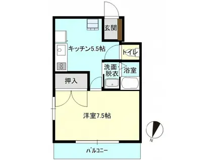 アヴァンセ光岡(1DK/4階)の間取り写真