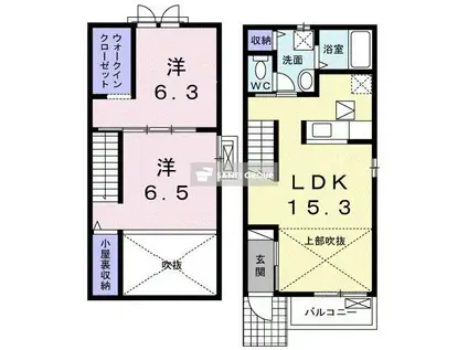 シャルム ド フルール(2LDK/1階)の間取り写真