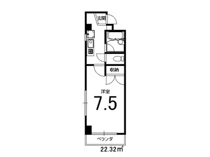スカーラ12(1K/3階)の間取り写真