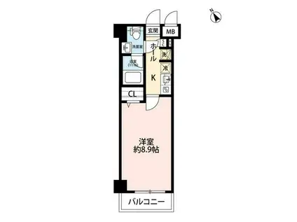 プレール・ドゥーク田園調布南(1K/4階)の間取り写真