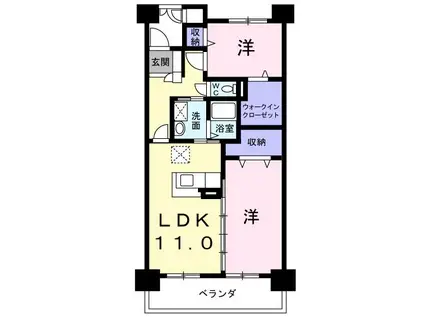 カーサソレアード(2LDK/1階)の間取り写真