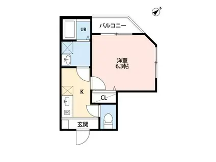 SAKURA AN(1K/2階)の間取り写真