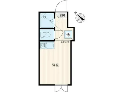 プラムフェリス(ワンルーム/2階)の間取り写真