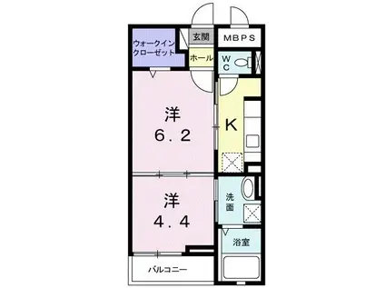 J・S ブレイヴ(1DK/2階)の間取り写真