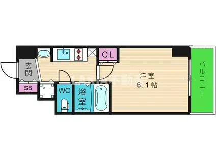 プレサンス大阪城公園パークプレイス(1K/7階)の間取り写真