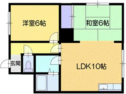 Uレジデンス北広島(2LDK/2階)の間取り写真
