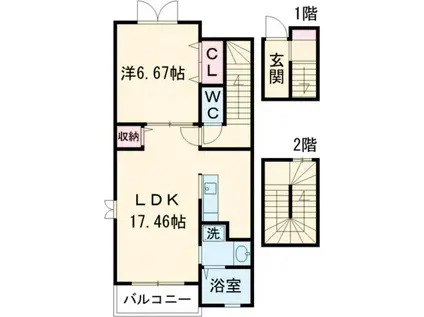 エレガンス・セレノ(1LDK/3階)の間取り写真