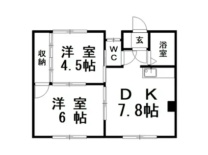 ビューハイツ(2DK/1階)の間取り写真