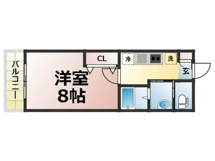 エステート野立(1K/3階)の間取り写真