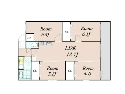 フローリア京都(3SLDK/1階)の間取り写真
