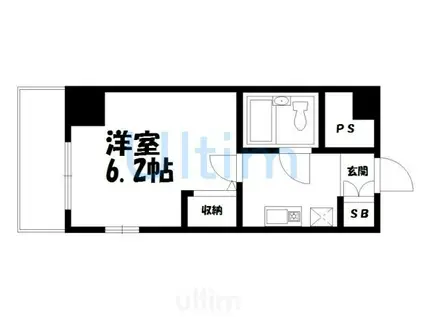 デトム・ワン二条城南(1K/5階)の間取り写真