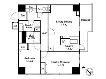 アクロス目黒タワー(3LDK/7階)の間取り写真