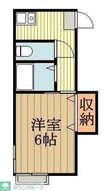 ユウハイム(1K/2階)の間取り写真
