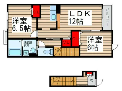 セレーノ(2LDK/2階)の間取り写真