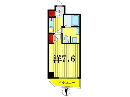 ラヴィリオ錦糸町ベルグレード(1K/2階)の間取り写真
