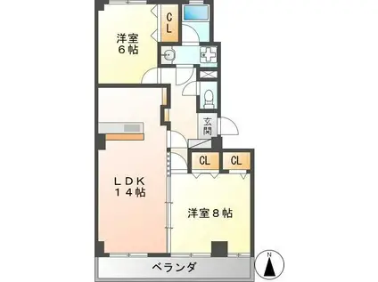 フォレスト.Y(2LDK/3階)の間取り写真