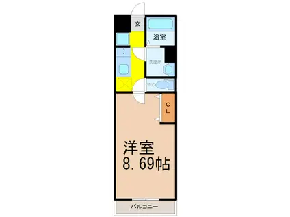 レガーメ野並(1K/2階)の間取り写真