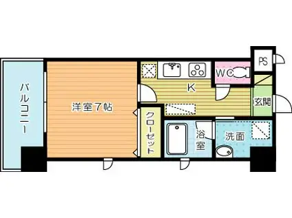 デュー・プレステージ(1K/10階)の間取り写真