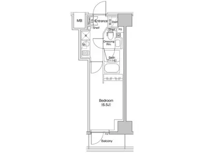 ザ・パークハビオ川口(1K/3階)の間取り写真