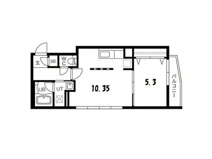 AOAKUA東札幌(1LDK/4階)の間取り写真