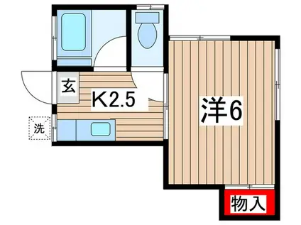 鈴木コーポ(1K/2階)の間取り写真