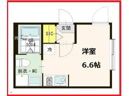 スターライトホーム(ワンルーム/3階)の間取り写真