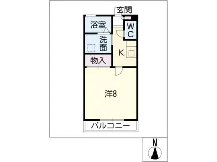 コーポ美寿乃(1K/2階)の間取り写真