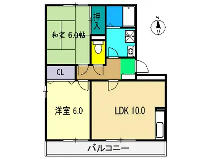 セジュール池上(2LDK/3階)の間取り写真