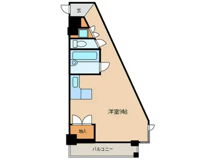 ヒルトップ六本松(ワンルーム/2階)の間取り写真