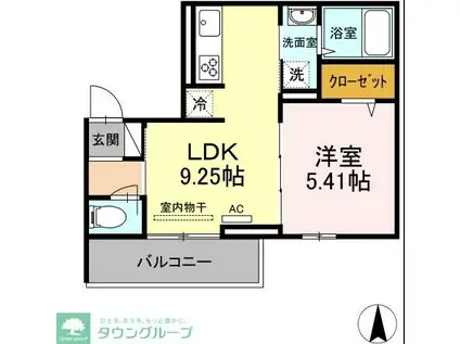 ホライゾンII(1LDK/2階)の間取り写真