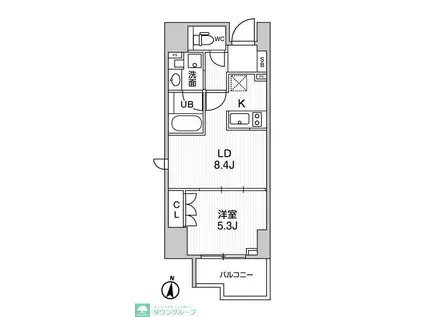 シーズンフラッツ両国(1LDK/10階)の間取り写真