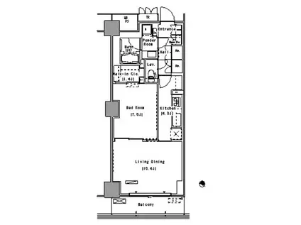 パークアクシス豊洲(1LDK/16階)の間取り写真