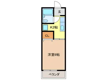 スカイ江戸橋(1K/6階)の間取り写真