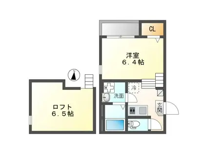 ハーモニーテラス元八事(1K/1階)の間取り写真