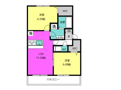 DAIWAHOUSEセキュリティプレシボヌール弥永(2LDK/1階)の間取り写真