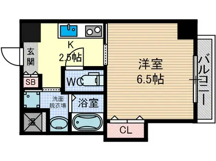 OASIS BRILLIANT(1K/4階)の間取り写真