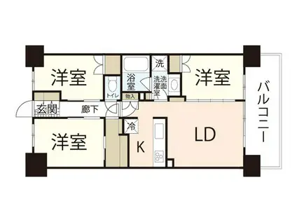 ブランシエラ広島(3LDK/8階)の間取り写真