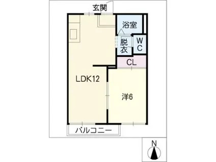 リジェール伊藤(1LDK/1階)の間取り写真